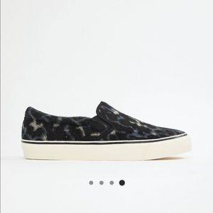 Faux leopard slip on shoes